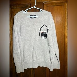 OSHKOSH B’GOSH Youth 10 Gray Sweater Black Red White Shark Sequin PLUS Pillow